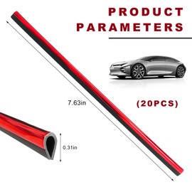 MUQIDA 20PCS Car Air Conditioner Decoration Strips, Waterproof Auto Moulding Trim for Straight Air Vent Outlet, Universal Bendable Vent Strip Interior Accessories for Most Vehicles (Shiny Red)