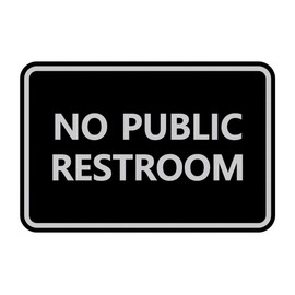 Signs ByLITA Classic Framed No Public Restroom (Black/Silver) - Large 1 Pack