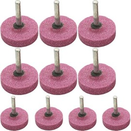 10 Pcs Red Corundum Polishing Head T Type 6mm Shank Grinding Wheel Jewelry Metal (25mm x 6mm)