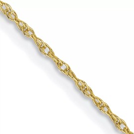 FindingKing 10K Gold .8mm Lite-Baby Rope Chain Necklace Jewelry 14"