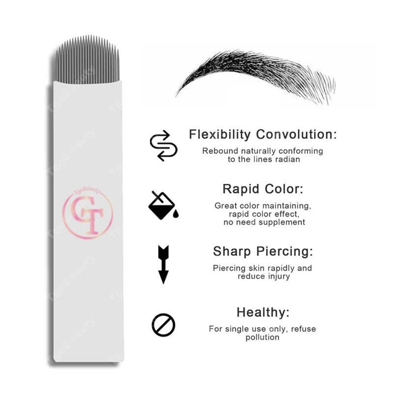 30pcs White Disposable Microblading Blades Nano 0.16mm U24 Tebori Blades