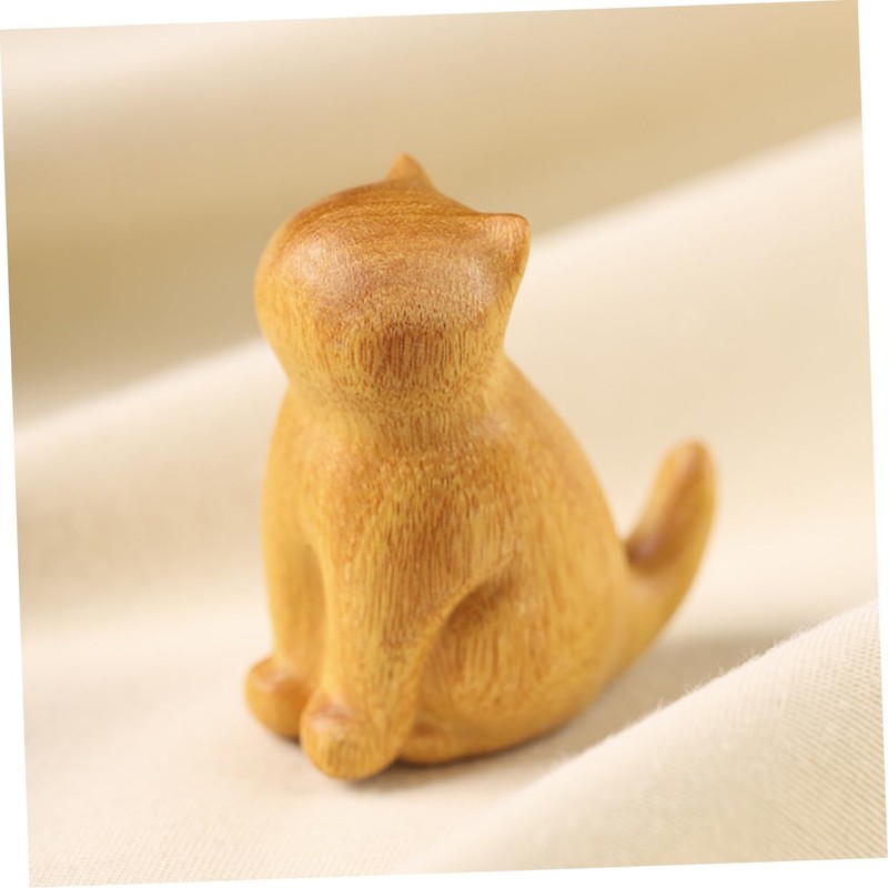 BIUDECO Cat Figurine Small Sitting Kitten Sculpture for Home Decoration