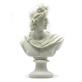 greekartshop Generic Apollo God of Music & Light Alabaster Bust Head Statue Sculpture 5.9 inches