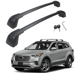Autekcomma Heavy Duty Roof Rack Cross Bars, Compatible with 2019-2023 Hyundai Santa Fe & Santa Fe Hybrid, Anti-Corrosion Aircraft Aluminum Black Matte with Anti-Theft Locks Max Loading Up to 260 lb
