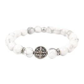 Diveevo IC XC NIKA Handmade Bracelet - Made from Natural Stones - Christian Jewellery for Protection and Inspiration, Stone, Garnet rose quartz Shungite