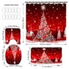 Hewego Shining Christmas Tree Bathroom Sets with Waterproof Shower Curtain