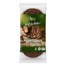 biozentrale Reiswaffeln Zartbitterschokolade | 100 g | vegan & glutenfrei | Ballaststoffquelle | nicht frittiert