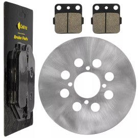 Caltric Rear Brake Disc Rotor w/ Brake Pads fits Yamaha Banshee 350 YFZ350 1987-2001