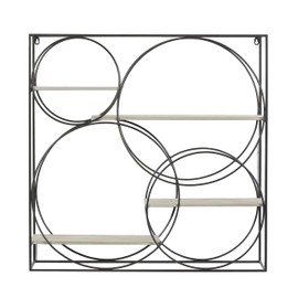 Deco 79 Metal Geometric Wall Shelf, 32" x 7" x 32", Gray