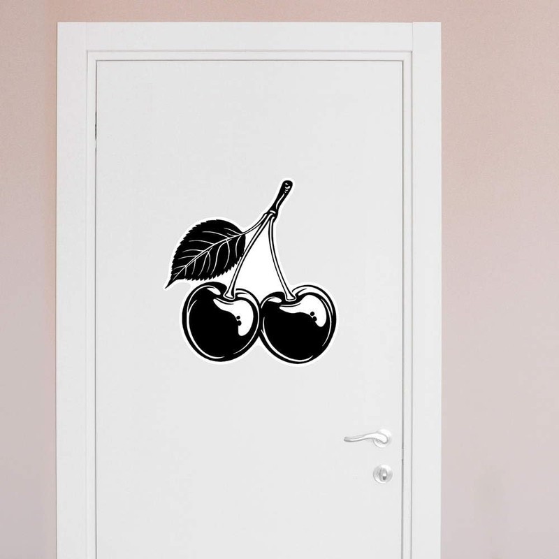 Extra Large 460mm 'Cherries with Leaf' Permanent Sticker Decal for