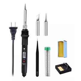 Banna Kit De Soldador, 80w 110v Lcd Soldador Digital Con Calentador Cerámico, Calentamiento Rápido, Temperatura Precisa Ajustable, Diseño Termostático. Adecuado Para Bricolaje, Electrónica