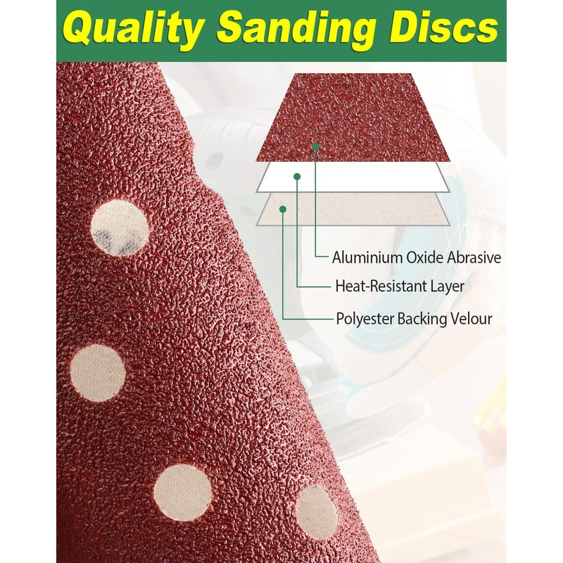 Bolatus 10Pcs 125mm Sanding Discs 80 Grits, 5 Inch 8