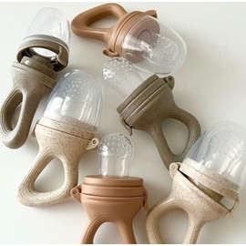 Neutral Baby Fruit Feeder | Neutral Colour Foodie Feeder for Baby Food by Aloonii (Speckled Grey)