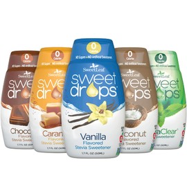 SweetLeaf SweetLeaf Sweet Drops Stevia Liquid Sweetener Variety Pack - Sweeten and Flavor Foods, Keto Coffee with Sugar Free, Zero Calorie, Non-Glycemic Response SweetLeaf Stevia Drops, 1.7 Fl Oz Ea (Pack of 5)