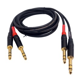 KOOKFJLLZ Speakers Cable, 6 Foot Balanced TRS 1/4”, 2 Pack