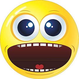 StickerTalk Big Mouth Happy Face Vinyl Sticker, 4.5 inches by 4.5 inches