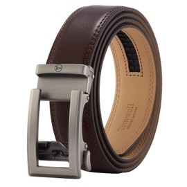 Tonywell Dress Belts for Men, Ratchet Belt, Mens Leather Belt, Comfort Click Buckle, Adjustable Belts 1 3/8" Wide