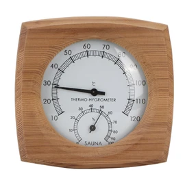 Generic 2 in 1 Wooden Sauna Hygrothermograph, Indoor Wooden Thermometer and Hygrometer, Humidity Temperature Measurement Sauna Room Equipment and Accessories