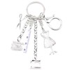 WEVENI Alloy Sewing Machine Key Ring Scissors Ruler Iron Jewellery