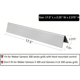 Huachancn 7620 7621 17.5" Flavorizer Bars for Weber Genesis 300 Series E/S-310-320-330 EP310 EP320 EP330 Gas Grills with Front Control (2011-2016) Replacement Parts Heat Shields Heat Plates 5-Pack