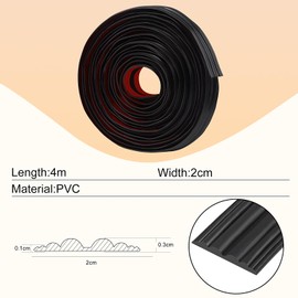 JUNART Table Edge Protector, 2 cm x 400 cm, Soft Anti-Collision Strips, Edge Corner Protection, Suitable for Furniture, Child Safety, Wall Corner, Window (Black)