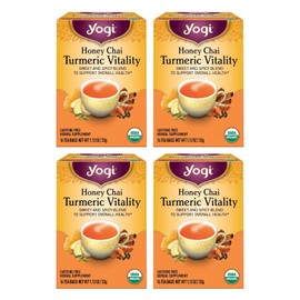 Yogi Organic Honey Chai Turmeric Vitality Tea 16 Count 4 Pack