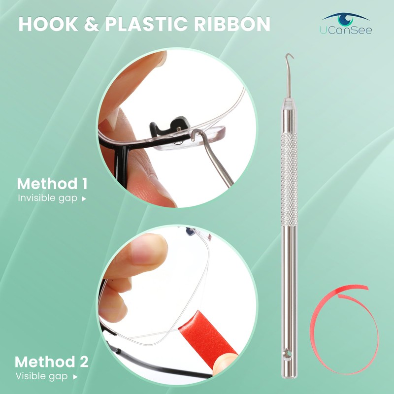 UCanSee Semi-Rimless Glasses Repair Kit - Includes a Hook for