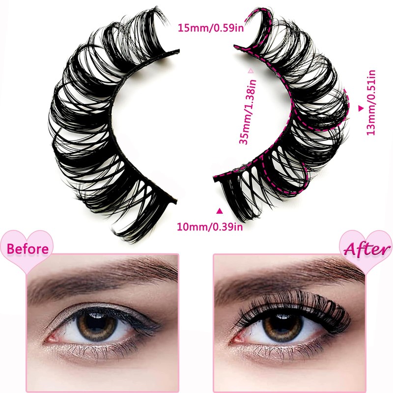 10 Pairs of 3D Artificial Eyelashes Russian False Natural Look