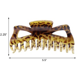 Jumbo Jaw Clip Extra Large Marbelized Hair Claw (Leopard Mustard)