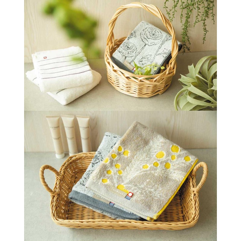 Imabari Towels, Taoyaka Flower Pattern, Bath Towels, Certified 2 Piece
