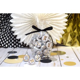 Confetti Polka Dot 70th Birthday Party Kiss Sticker Labels, 300 Party Circle Sticker Sized 0.75” for Chocolate Drop Kisses by AmandaCreation, Great for Party Favors, Envelope Seals & Goodie Bags