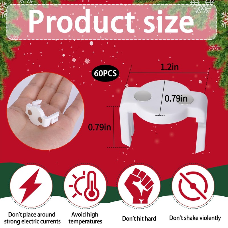 Watayo Extra Strong Magnetic Christmas Light Clips- Magnetic Light Clips