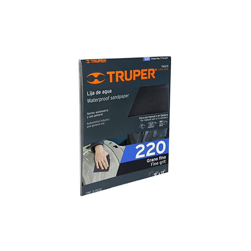 Truper LIAG-220, Lija de agua para uso manual o lijadora,