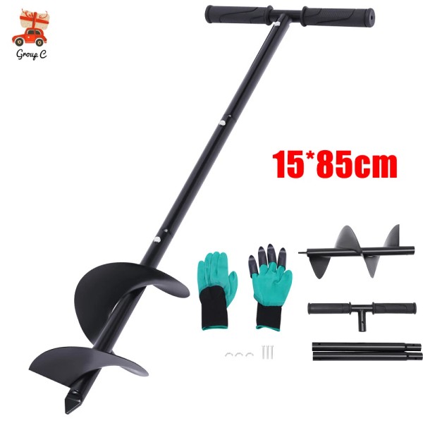 Unbranded 6" Manual Garden Auger Drill - Eco-Friendly Handheld Post