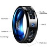 8mm Mens Balck and Blue Carbon Fiber Tungsten Rings Blue