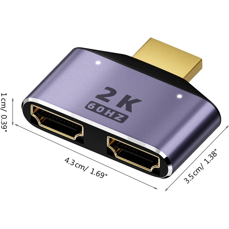 Risprsulen 1Pc Purple HDMI-Compatible Splitter 1 in 2 Out -2K
