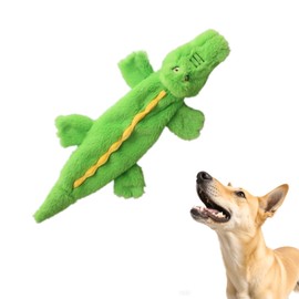 technodry Interactive Dog Toys – No Stuffing Crocodile Dog Toy with Squeaker & Crinkle Sound, Plush Durable Chew Toy for Teeth Cleaning, Puppy Teething & Play, Interactive Toys for Dogs