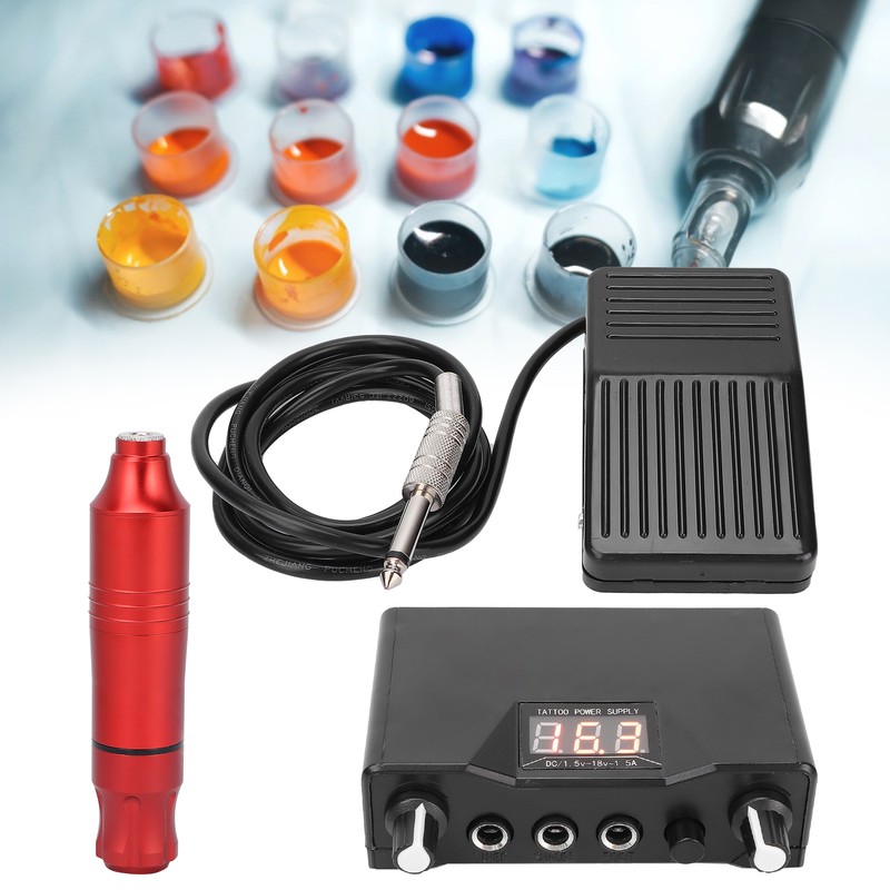 Professional Tattoo Machine Kit Tattoo Pen Foot Pedal Power Supply