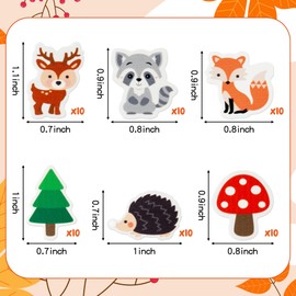 Yopyame 60Pcs Woodland Animal Mini Eraser for Kids Bulk Assorted Novelty Pencil Eraser Cute Puzzle Erasers Desk Pet Back to School Classroom Prizes Student Homework Rewards Gift Filling Party Favors