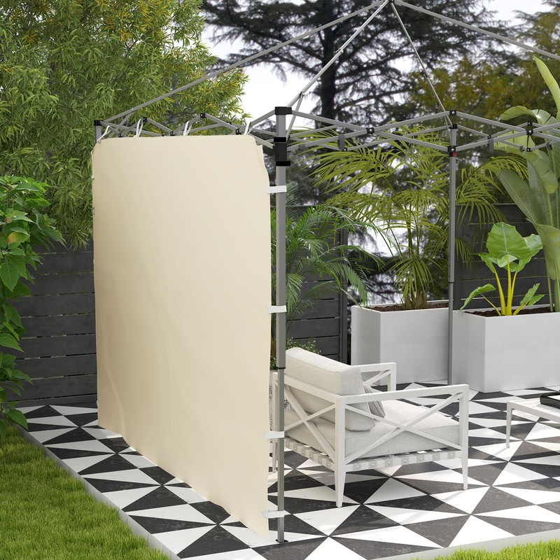 Outsunny Gazebo Side Panel, Canopy Sidewall Panel with 4 Mesh