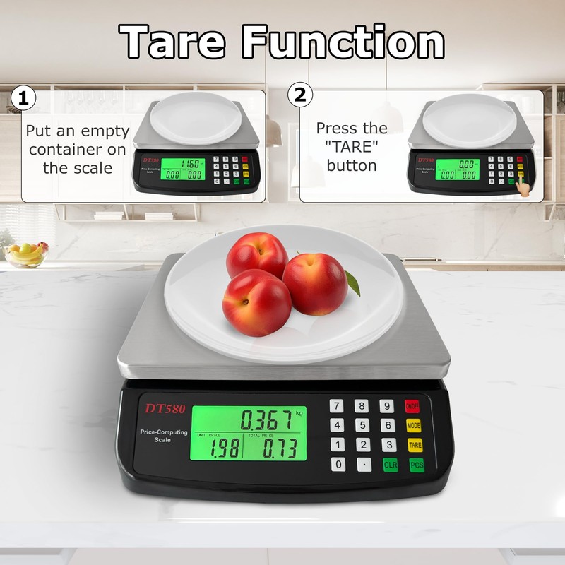 Large Digital Kitchen Scale 40kg/88lb Stainless Steel Price Computing Scale