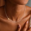 Cross Necklace Gold Plated Cross Pendant Necklace Dainty Pearl Link