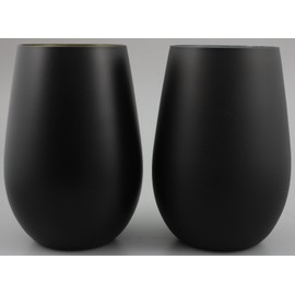 syutoruturu Black/Metal Color Large Tumbler Pair, Matte Black/Gold & Silver 155151