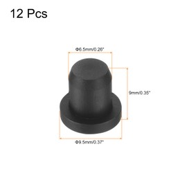 uxcell High Temp Silicone Plug Mount Dia 6.5mm/0.26 inch t Shaped Rubber Stopper Hole Plugs for Powder Coating Plating Waterproof Plugs Sealing Plugs Black Pack of 12(OD 9.5mm)