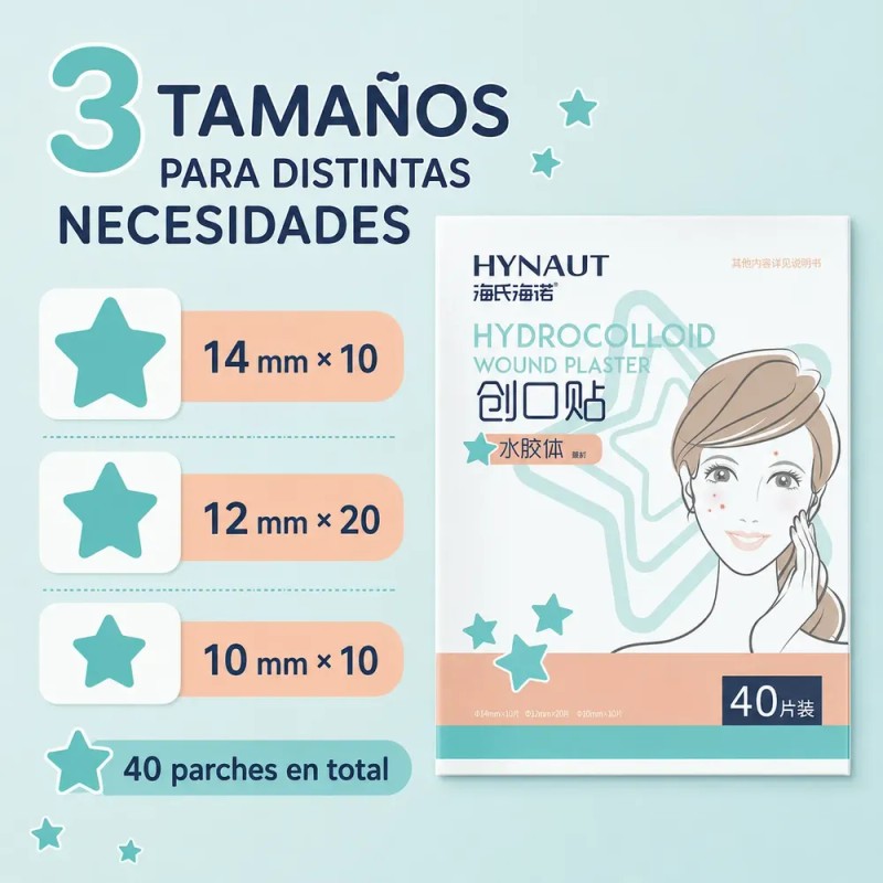 Parches Hidrocoloides Estrella Acne 40 Piezas