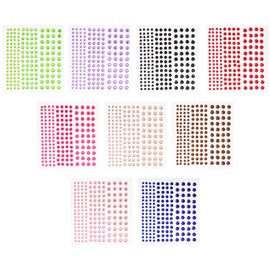 BIUDECO 9sheets Acrylic Stickers for Makeup and Nail Rhinestone Stickers for Crafting for Parties and Special Occasions