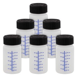 TCP Global 2-Ounce Paint Touch-Up Bottles with Safety Lids (6 Pack), Mixing Ball, and Applicator Brush - 60ml Fluid Capacity for Auto, Car, and Craft Projects