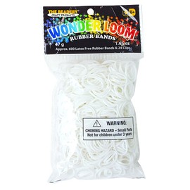 The Beadery White Wonderloom Bands, 600 RubberBand & 24 Clip