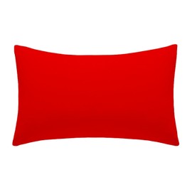 Lyra Linens Pair of Housewife Pillowcases 50x75cm – Plain Dyed Easy Care Percale Cotton-Polyester Blend, Soft & Durable Pillow Covers with Envelope Closure – Machine Washable (Red)