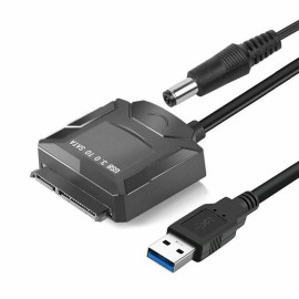 WhizzoHead USB 3.0 to SATA III Adapter for 2.5" 3.5" SSD HDD Hard Drive with 12V/2A Power
